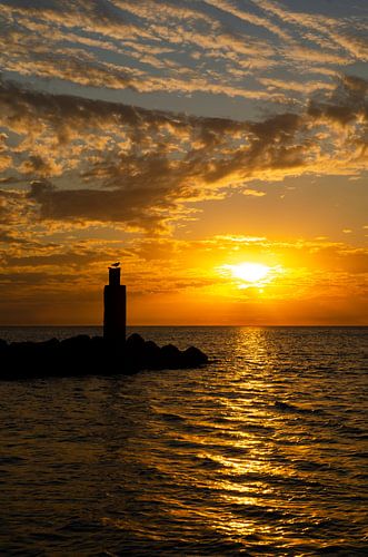 Zonsondergang aan de Brouwersdam