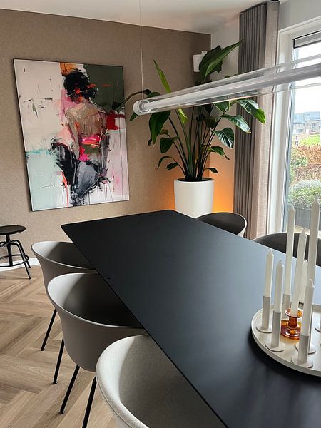 Figurative portrait, modern and abstract