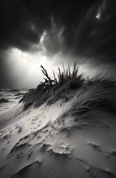 Uitzicht op het strand van fernlichtsicht