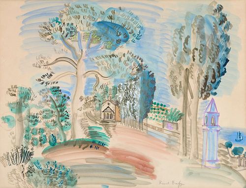 Raoul Dufy - De kapel in Golfe Juan (circa 1923)