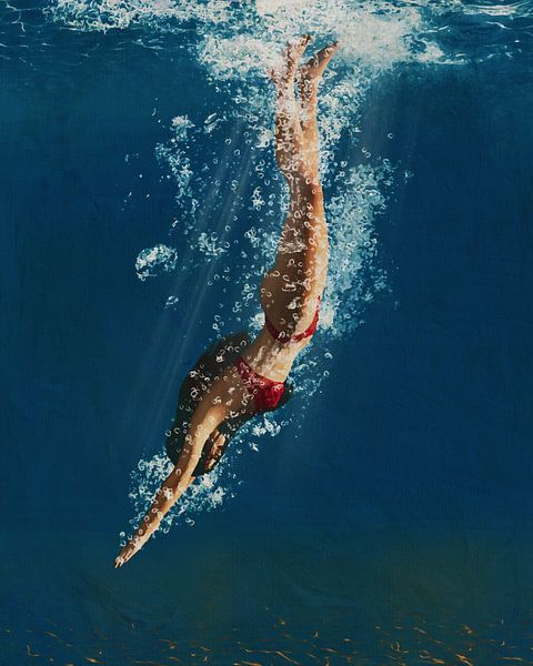 Femme plongeant sur Jan Keteleer
