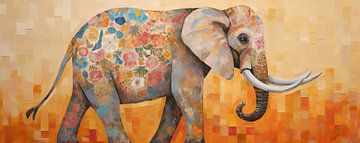 Floral elephant by Wonderful Art