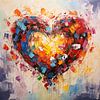 Abstract Liefdes Canvas: Hart Kunstwerk van Surreal Media