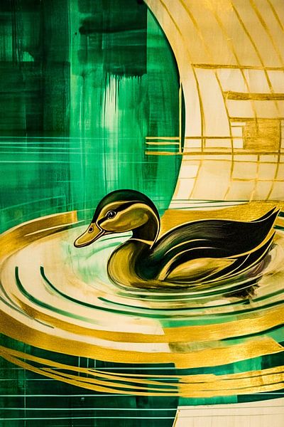 Duck in abstract Art Deco by Imperial Art House