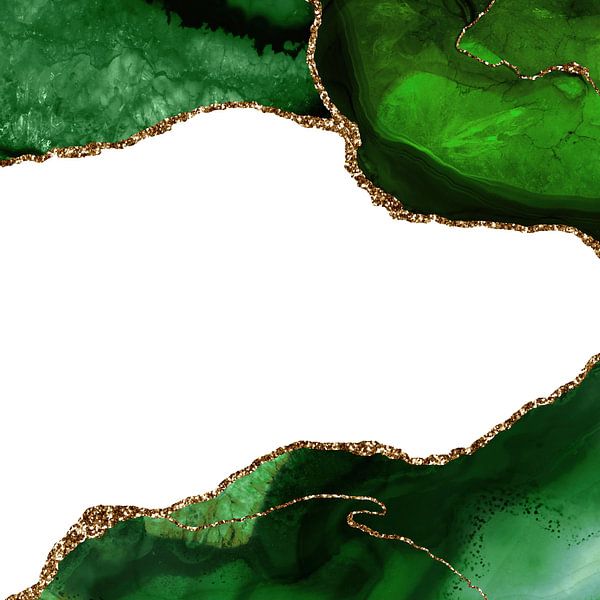 Green &amp; Gold Agate Texture 29 von Aloke Design