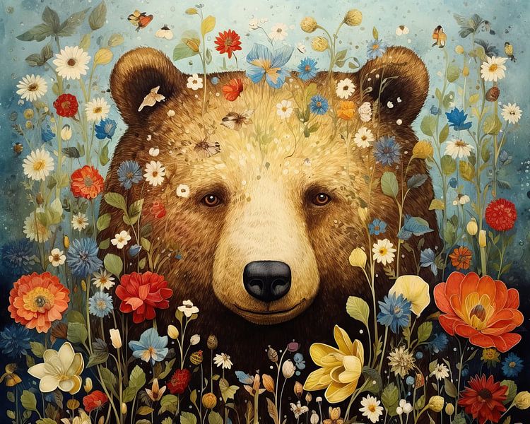 Peinture de fleurs d'ours par Peinture Abstraite