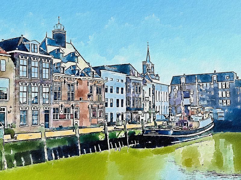 Port of Maassluis with the Furie by Bert Otto