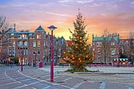 Kerstmis op het Museumplein in Amsterdam Nederland  bij zonsondergang van Eye on You thumbnail
