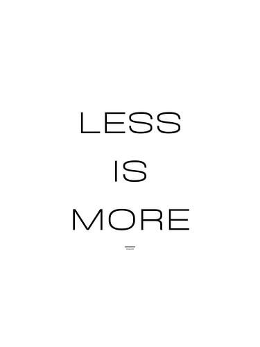 Minder is meer
