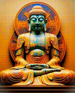 Buddha im Stil von Gustav Klimt