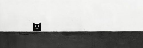 Kunstzinnig zwart wit eekhoorn als  illustratie in een panorama schilderij