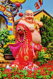 Happy Buddha in Chùa Long Tuyền Tempel Hoi An Vietnam van Hendrik-Jan Kornelis