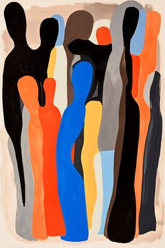 Silhouettes colorées - Composition abstraite sur Poster Art Shop
