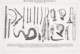 Antique engraving Musical instruments I by Studio Wunderkammer