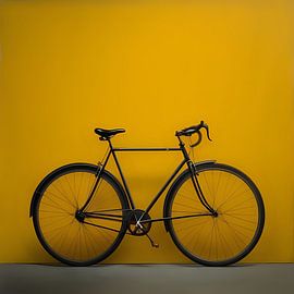 Bike against a yellow wall by Renato Daub