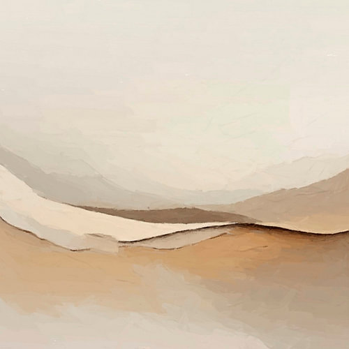 A minimalist, modern, abstract landscape in warm colours.