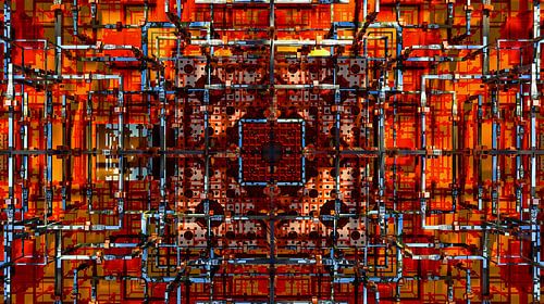 3d render illustration fantasie eines fraktals mit gittern