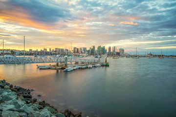 Rustige zonsopgang in Harbor City - San Diego van Joseph S Giacalone Photography