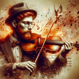 Man plays violin by Bernhard Karssies