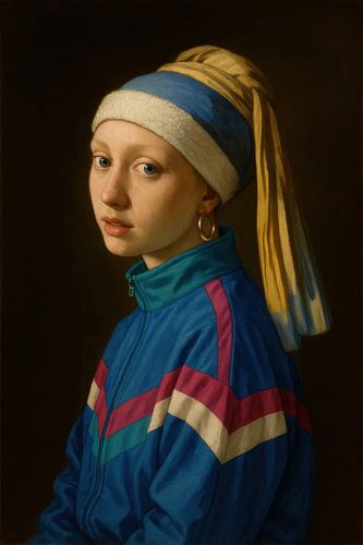 Meisje met moderne sportkleding en pareloorbel