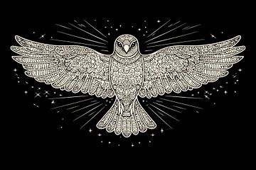Falcon with outstretched wings by Imperial Art House