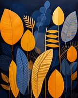 Jungle méditerranéenne - Motifs botaniques graphiques dans des tons chauds