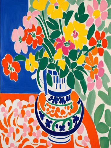 Flowers In A Vase Style Henri Matisse