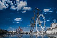 Unique Image Edit: London Eye Transformed into Giant Bicycle - Creative Wall Decoration