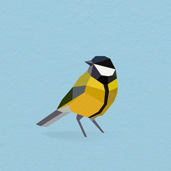 Great Tit (Bird, Great Tit, Polygon) by Color Square
