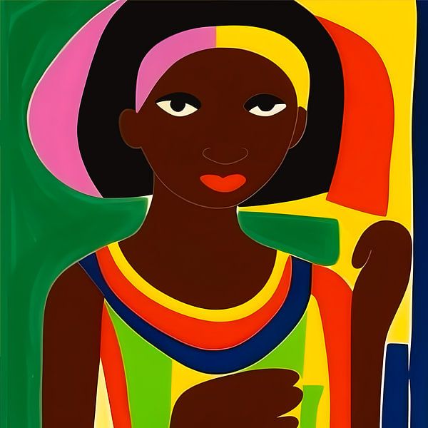 Collage Illustration 7: Afrikanisches Mädchen frisiert sich die Haare von All Africa