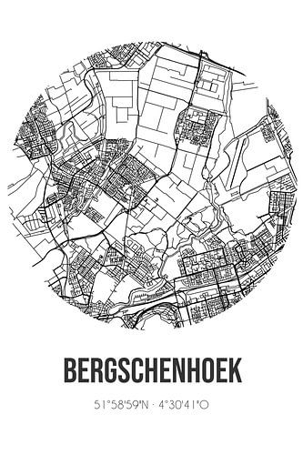 Bergschenhoek (Zuid-Holland) | Landkaart | Zwart-wit