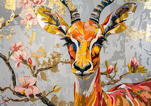 Malerei Giraffe Bunt