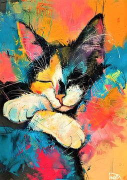 Slaperige kat van Classic artwork