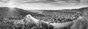 Traben-Trarbach an der Mosel in schwarz-weiß