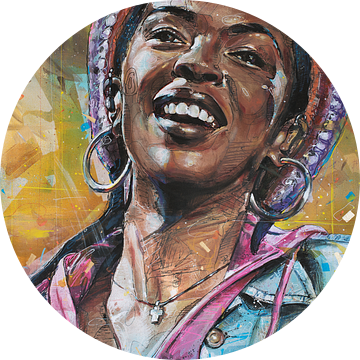 Lauryn Hill schilderij van Jos Hoppenbrouwers