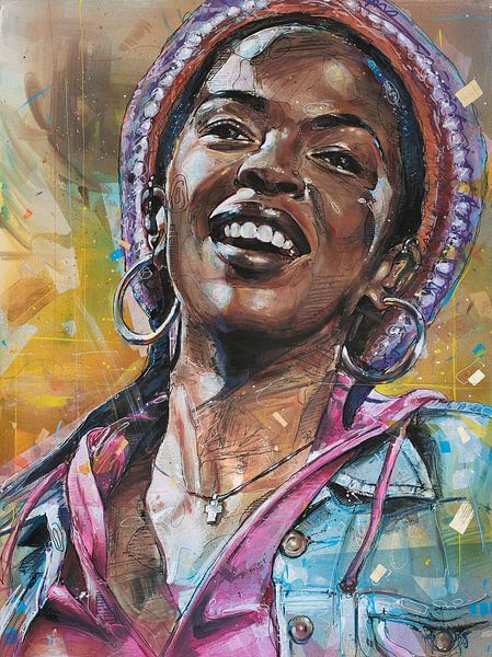 Lauryn Hill peinture par Jos Hoppenbrouwers