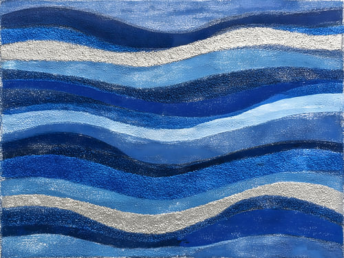 Abstracte blauwe oceaangolven
