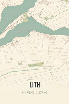 Vintage map of Lith (North Brabant) by Rezona