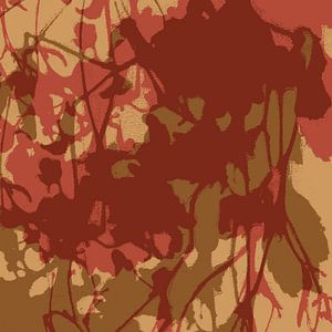 Abstracte botanische kunst in retrostijl