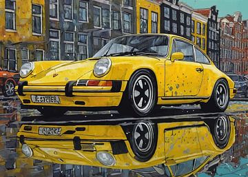 Der klassische Porsche 911 Carrera mit Stadtbild von MIROKKU