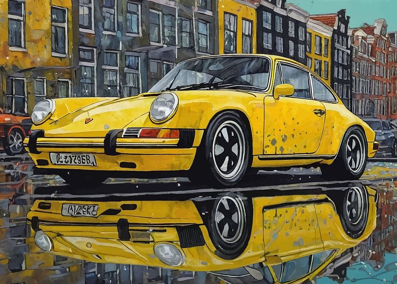 The Classic Porsche 911 Carrera with Cityscape by MIROKKU