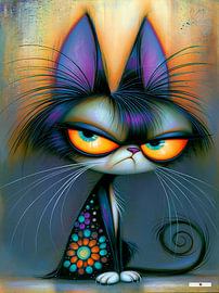 Boze zwarte kat / poes