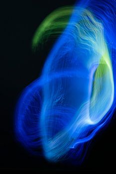 Tough light paint in green and blue.