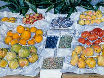 Fruit tentoongesteld op een standaard, Gustave Caillebotte
