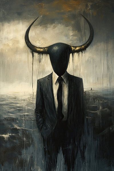 Hoornman | Horned Silence van Abstract Schilderij