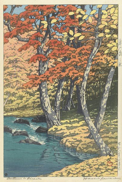 Herbst in Oirase, Hasui Kawase von Meisterhafte Meister