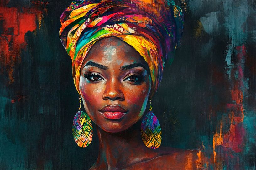 Colourful beauty with a headscarf by Poster Art Shop