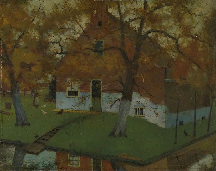 Eduard  Karsen, Noord-Hollandse boerderij, ca 1890 van Atelier Liesjes