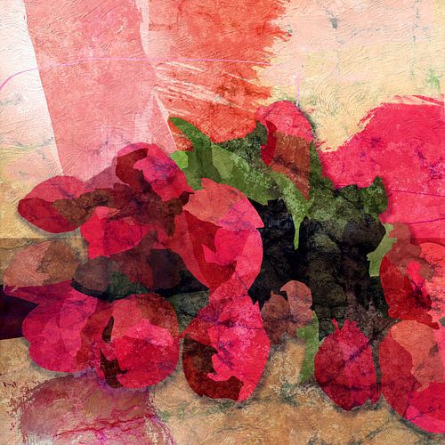 Abstract stilleven met tulpen