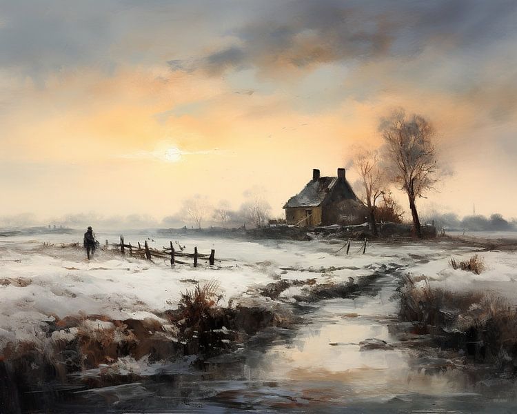 Wintergemälde 13984 von Blickfänger Gemälde